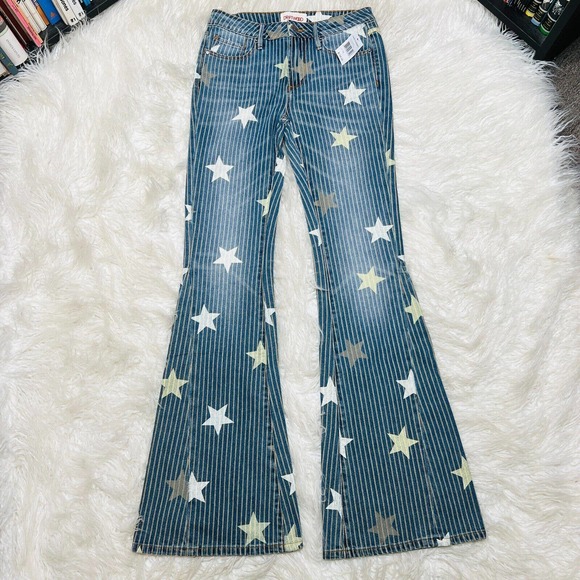 DRIFTWOOD FARRAH JEANS PINSTRIPE STARS SIZE 26 DW-P40692A - Picture 2 of 8